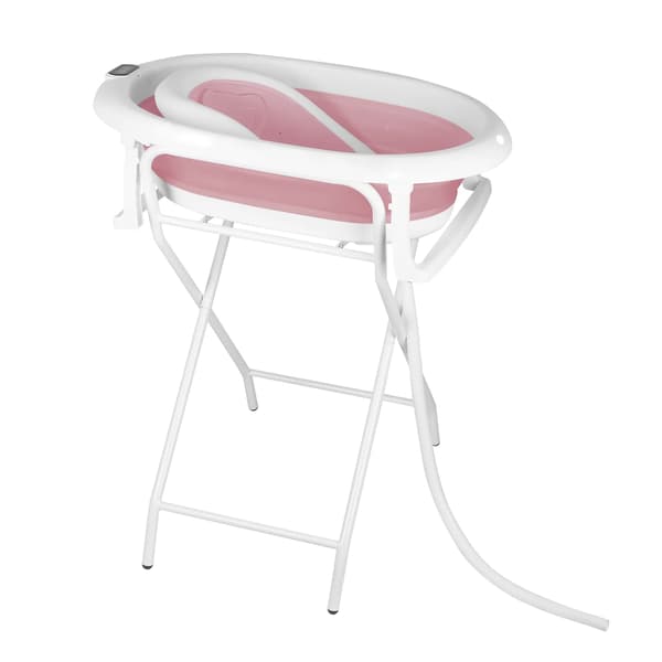 Babybadekar, Ergonomisk Badeplads, Integreret Termometer,Pink