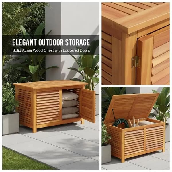 Trädgårdsbox, Solid Akaciaträ, Väderbeständig Design,Brons