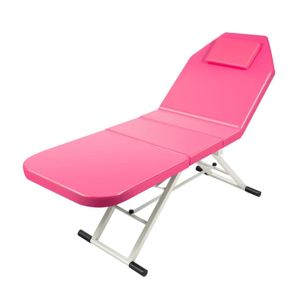 Massagebord, Justerbar Rygstøtte, Bærbart Design,Pink