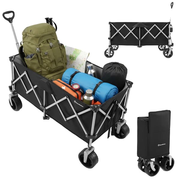 Transportvagn, Fällbar Design, Hög Viktkapacitet,svart