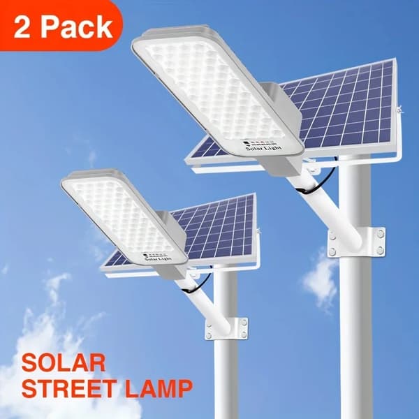 Solgadebelysning, LED-belysning, Vandtæt design,6000Mah-2Pack