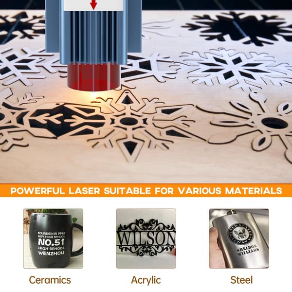 Lasergravyr, 5.5W Effekt, Precision 0.01mm Noggrannhet,SCULPFUN S9 5.5W, EU