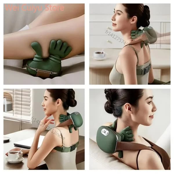 Axel- och nackmassagerare, 4D knådning, ergonomisk design,Uppgraderad version