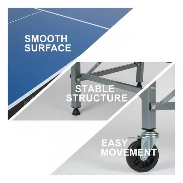 Bordtennisbord, Fällbar Design, Inkluderar Racketar och Bollar,Blå