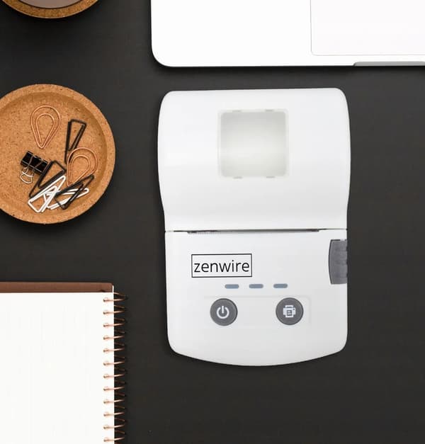 Etiketprinter, 203 DPI opløsning, 50 mm/s udskrivningshastighed, 1500 mAh batteri, Bluetooth-forbindelse, USB-C-interface