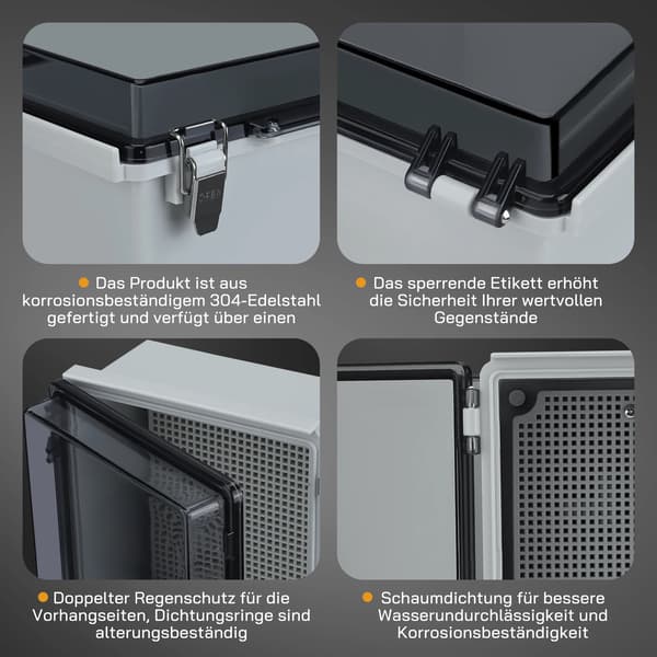 Kopplingsbox, IP65 Vattentät, Transparent Lock,A