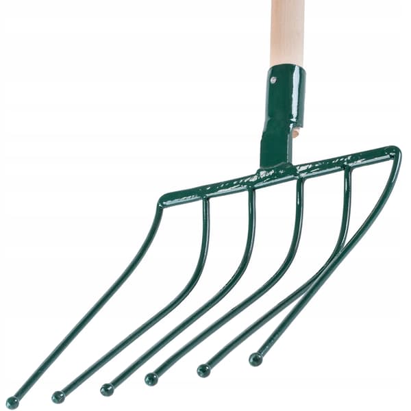 Gabelgaffel, Metal Konstruktion, 140 cm Længde, 6 Tænder, Flad-Spids Design, Alsidig til Høst