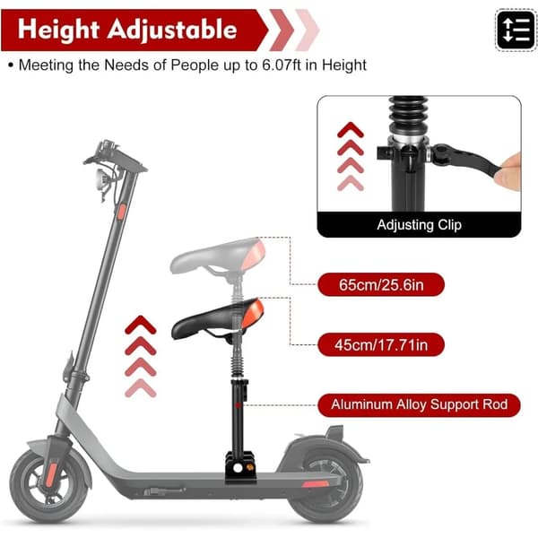 Elektrisk Personlig Transport Sæde, Højdejusterbart, Ergonomisk Design,sort