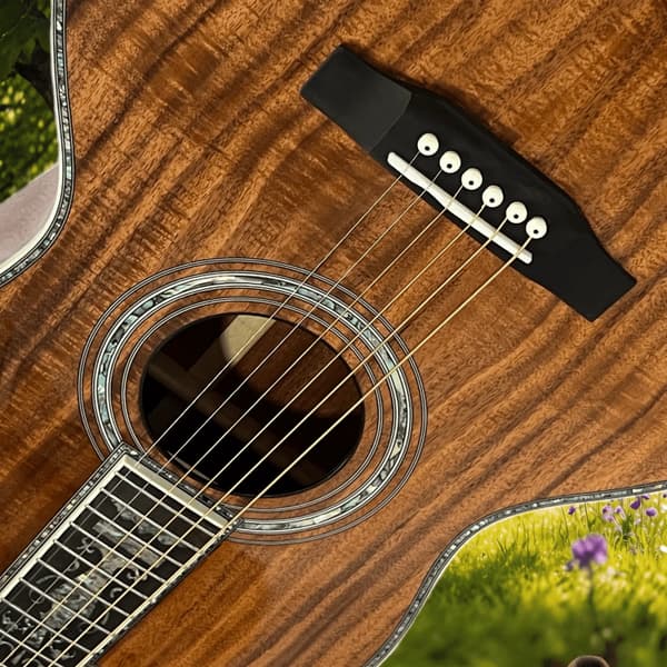 Gitarr, Koa-kropp, Ebenholtsgrepp,Brun