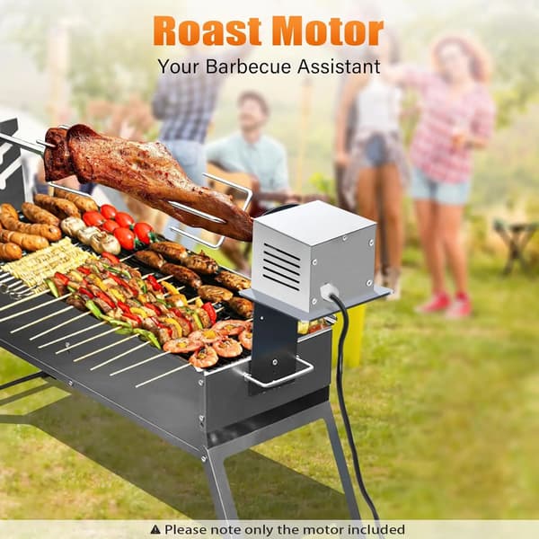 Grillmotor, Rustfrit Stål, Højtydende 25W,Sølv