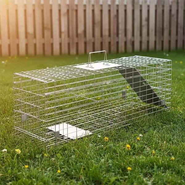 Djurfälla, Väderbeständig Design, Dubbla Ingångar, Silver
