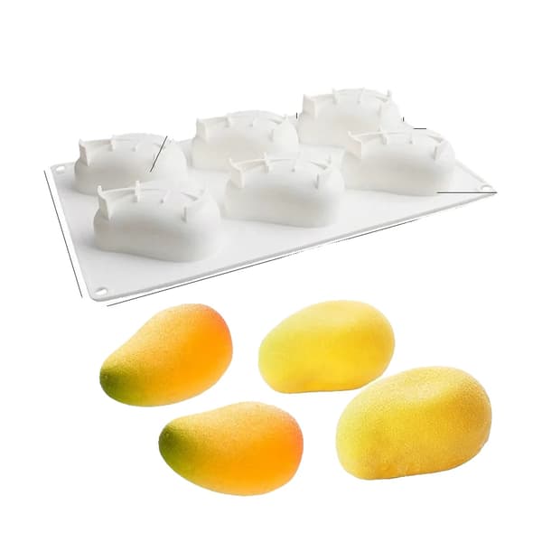Mousseform, 6-hul design, fleksibelt silikone materiale,Mango 1