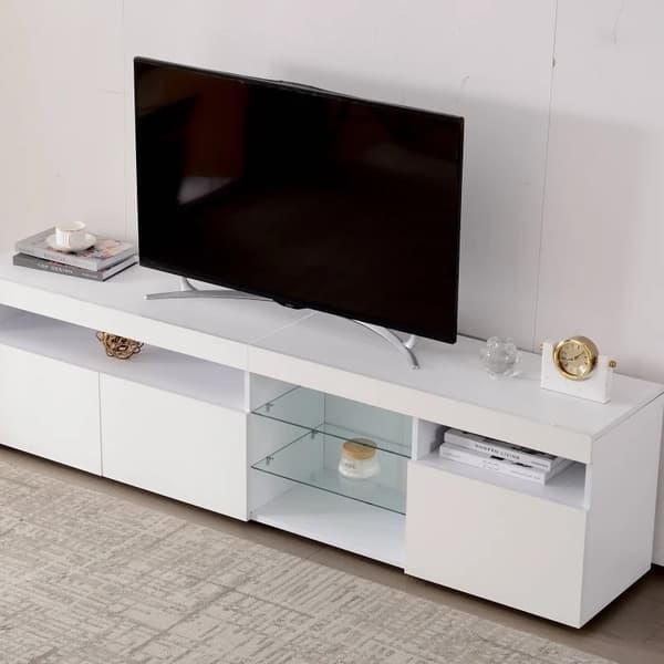 TV-bord, Modern design, Variabel LED-belysning,VIT