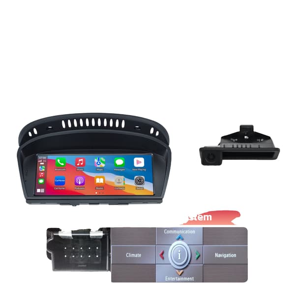Carplay, Pekskärm, Inbyggda Funktioner, kompatibel med BMW 3 5 Serie E60 E61 E63 E64 E90 E91 E92 CIC System 2004-2012,För BMW CCC System+CAM
