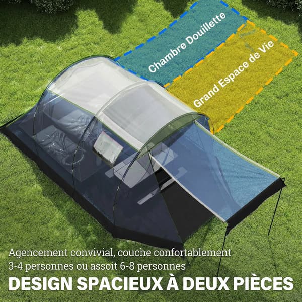 Campingtält, Vattentålig Design, Rymlig Två-Rumslayout,blå