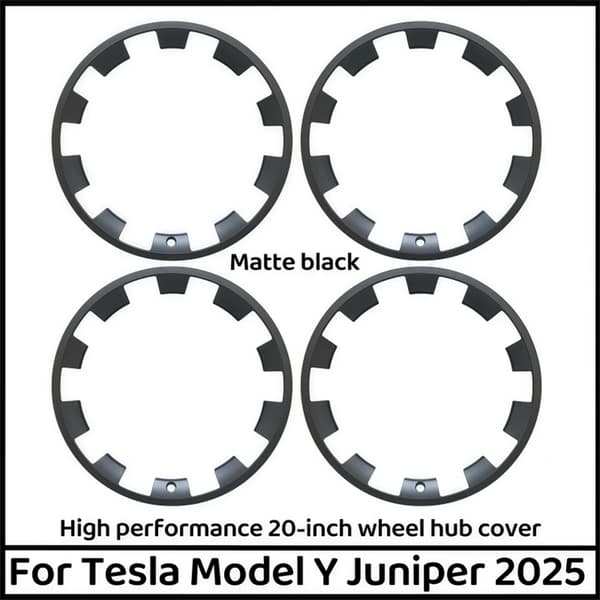 Hjulnavdæksler, Kompatible med Tesla Model Y, Kradsesikkert Design,matte sort