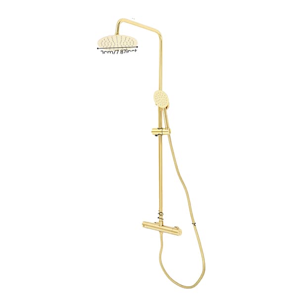 Duschset, 20 cm Regnduschhuvud, Handhållen Spray,Guld