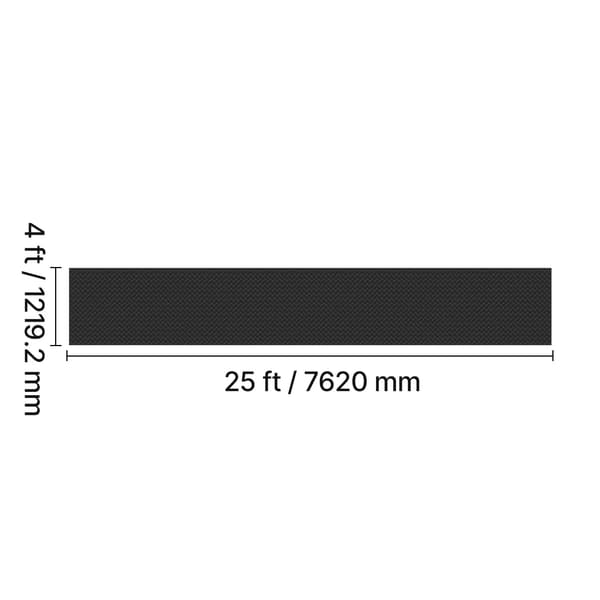 Golvskyddsmatta, Gummimaterial, Halkfri Design,4x25ft