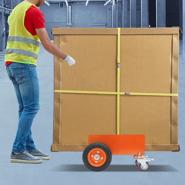 Panelvogn, 300 kg belastningsevne, glat mobilitet,Orange og Sort