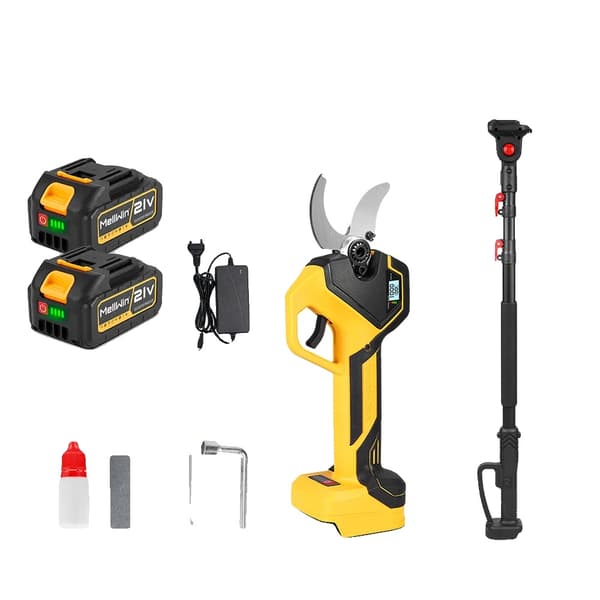 Elektrisk sekatör, borstlös motor, justerbar längd,2X Batteri Set