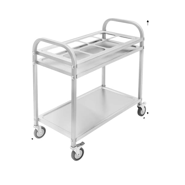 Serveringsvagn, Rostfritt Stål, 2-Nivå Design,Medium