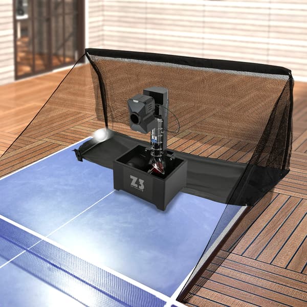 Ping Pong Bollmaskin, 10 Programmerbara Läge, Fjärrkontroll,Svart