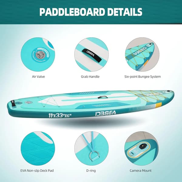 Oppustelig Paddleboard, Bærbart Design, Holdbar Konstruktion,335x84x15cm
