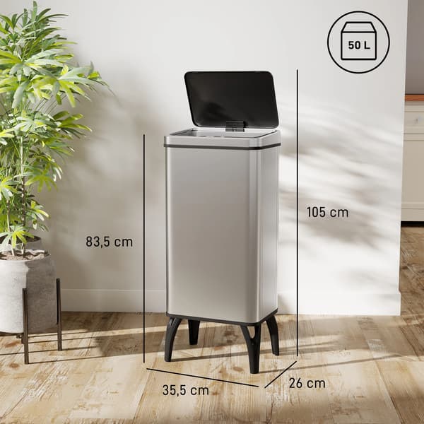 Soptunna, Infraröd Sensor, Mjuk Stängningsfunktion, Silver