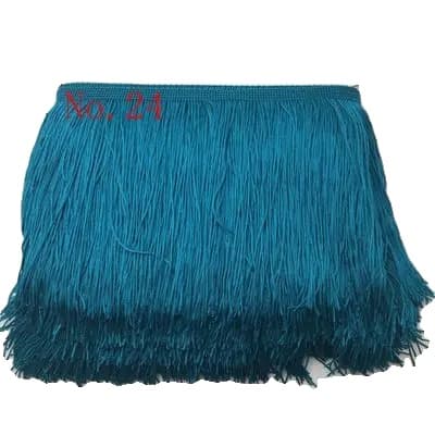 Fransdetalj, Multifunktionell Användning, Hållbart Polyester Material,30cmX10meters, påfågelblå