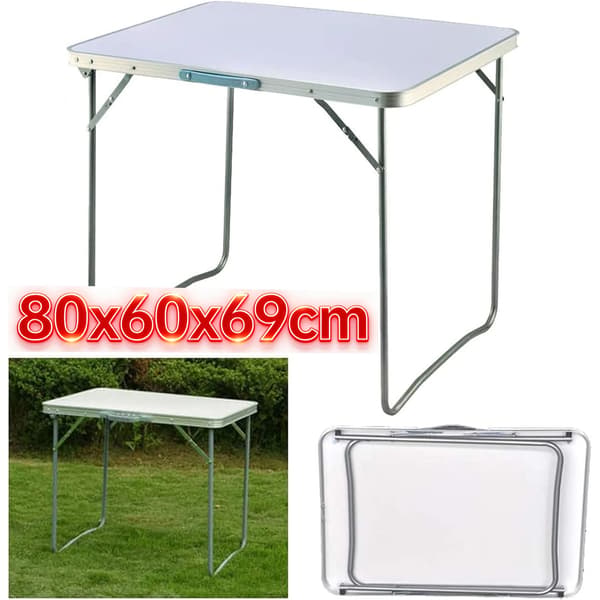 Multifunktionelt Campingbord, Letvægts, Nem Samling,80D x 60B x 69H cm