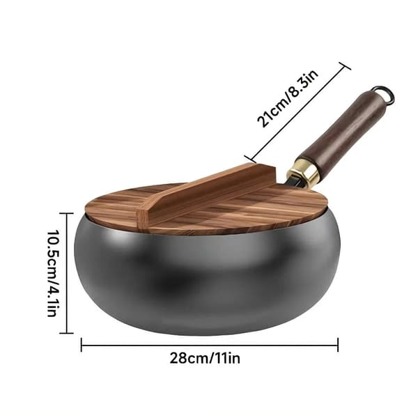 Stekpanna, Non-stick Yta, Mångsidig för Matlagning,28cm med lock