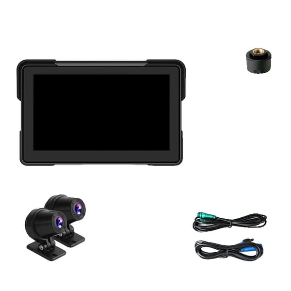 Motorcykel Display, Trådløs Carplay, Bluetooth Forbindelse,7 tommer_ 1080p kamera_tmps
