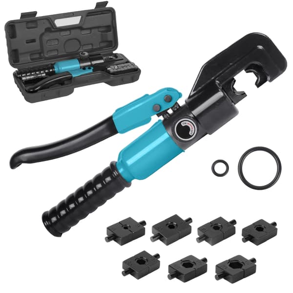 Manuel hydraulisk crimper, 8T tryk, 4-70mm² crimpområde,Blå-Sort