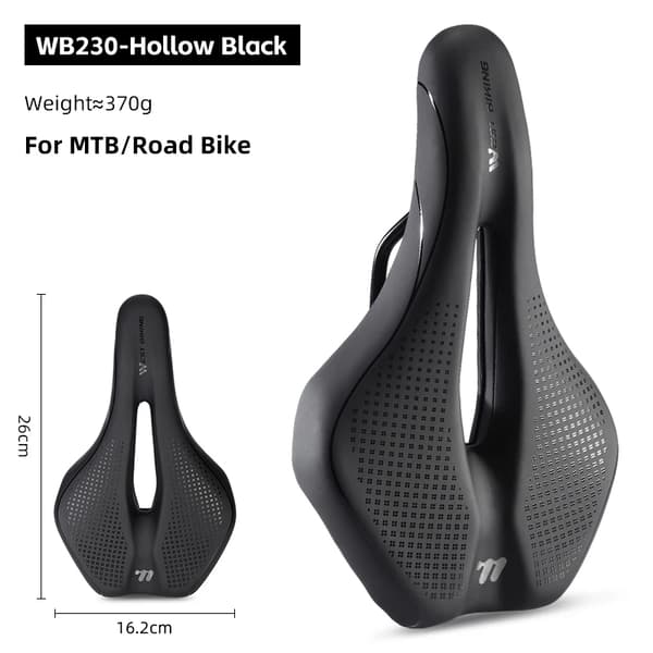 Cykelsæde, Stødabsorberende, Åndbart Design,WB230-Hulsort