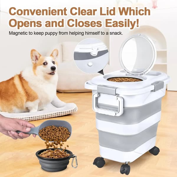 Hundemad Container, Lufttæt Forsegling, Sammenklappeligt Design,1pc