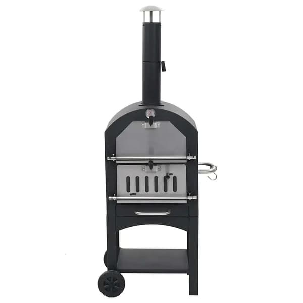 Pizzaovn, Kulgrill, Bærbar Design,sort