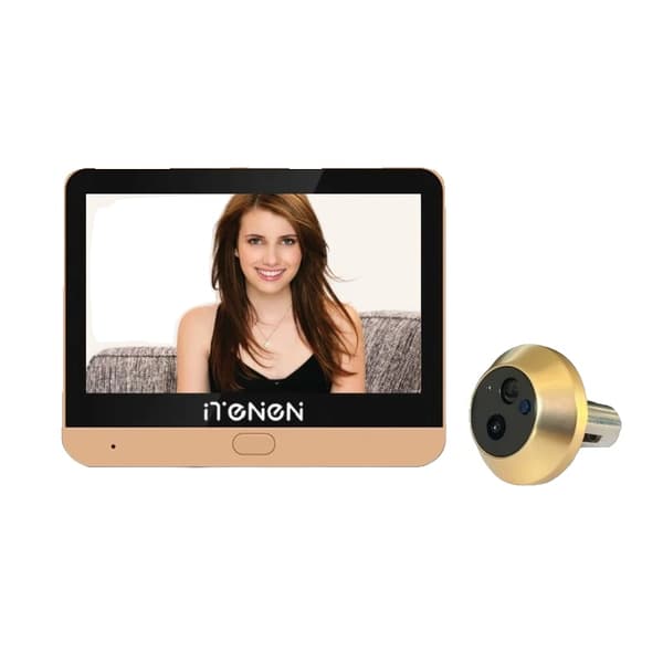 Digital Dørkikkert, 1080P Kamera, Wi-Fi Forbindelse,Guld(Alexa)