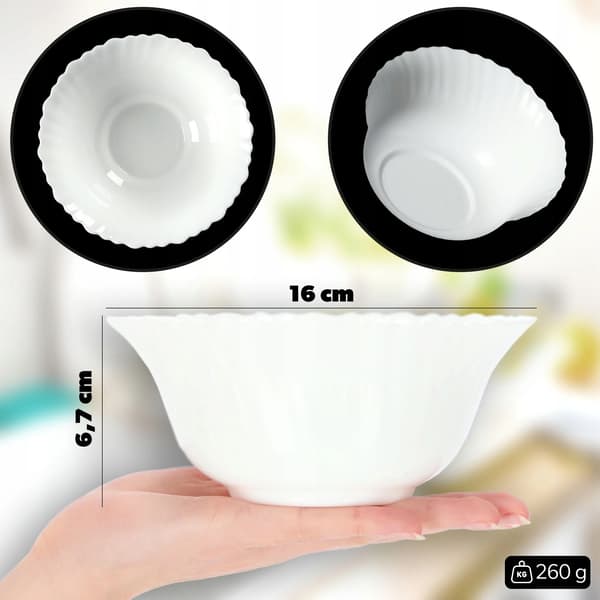 Salladsskål, Glas, 15 cm Diameter, Minimalistisk Design, CE / EU Certifiering, Mångsidig Användning