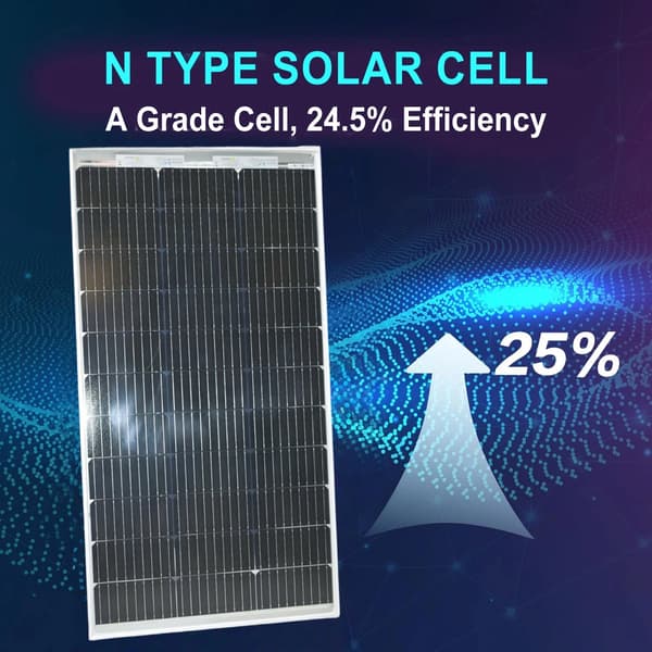 Solpanel, Bifacial Teknologi, Høj Effektivitet,2PCS 100W
