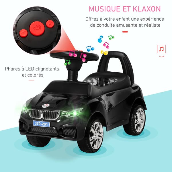 Børne Ride-on Bil, Multifunktionelt Legetøj med Opbevaring, Sikker Design,sort