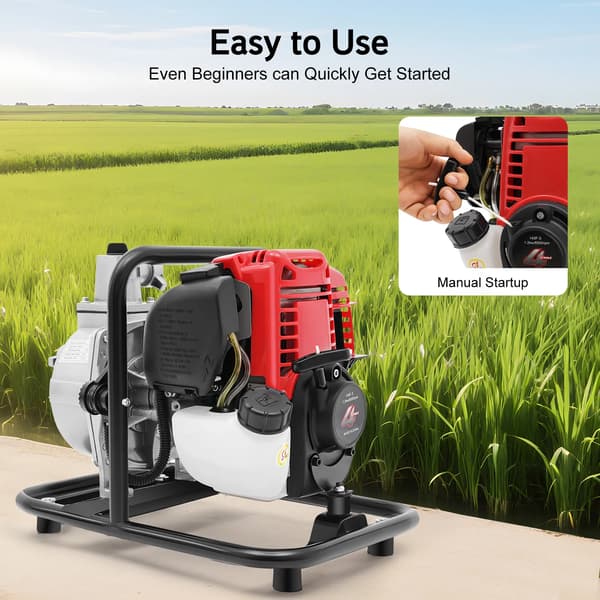 Vattenpump, 1200W Prestanda, Fyrtaktsmotor,Röd