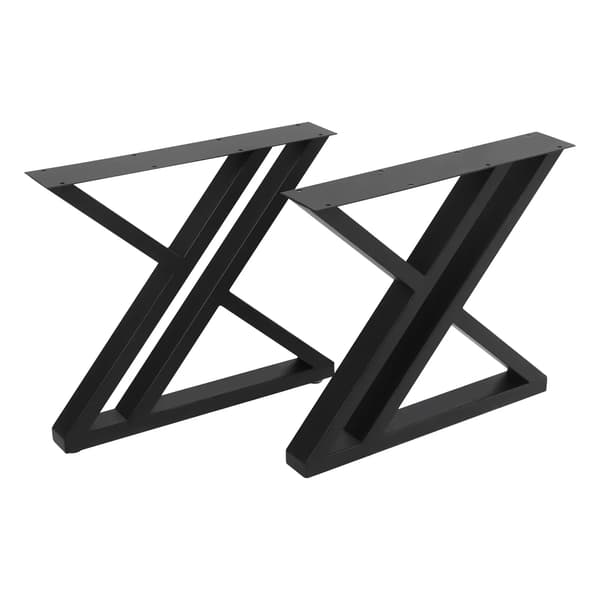 Møbelben, X-formet design, kraftig stål konstruktion,sort