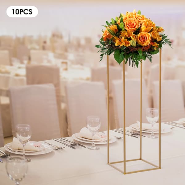Blomsterkrukkeholdere, 10-delt sæt, robust metaldesign,M, Guld