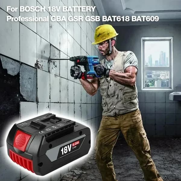 Uppladdningsbart batteri, 18V litiumjon, 6000mAh kapacitet,2st batteri 6.0AH