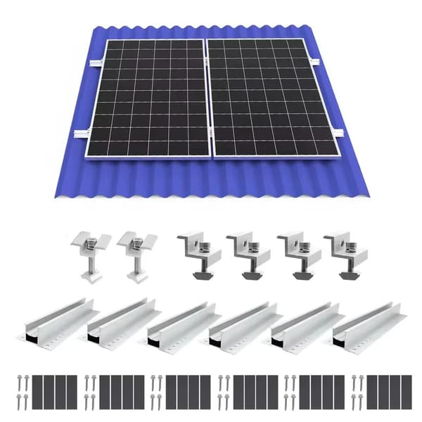 Solpanelfästen, Aluminiumkonstruktion, Lätt installation,för 2st PV-paneler