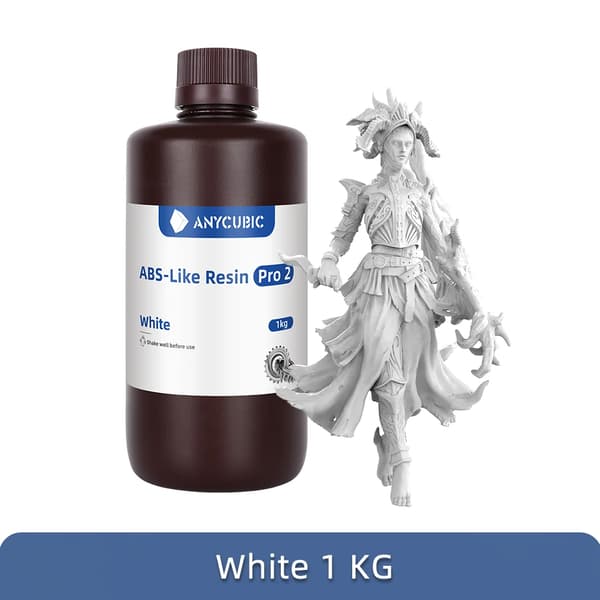 3D Resin, Snabb UV-härdning, Hög precision, ABS Pro2 Vit-1kg