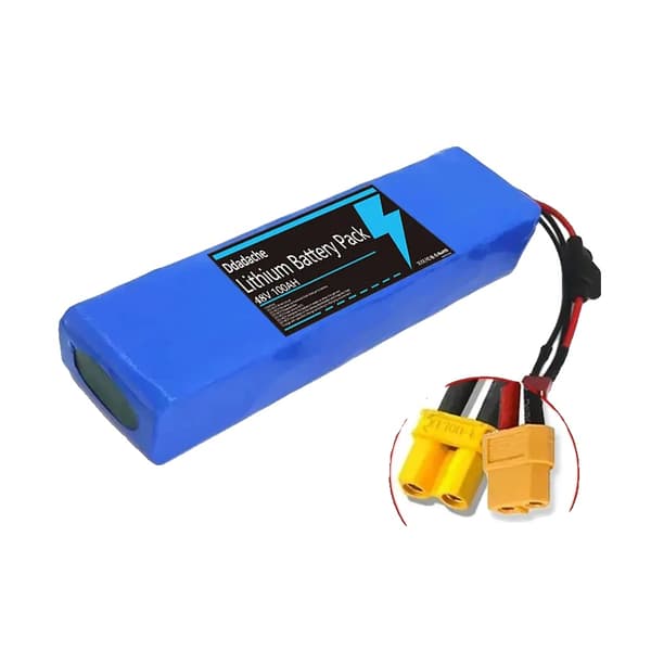 Lithium-ion batteripakke, 100 Ah kapacitet, 48V konfiguration,XT60-XT30
