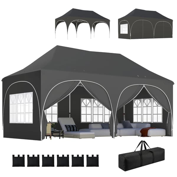 Paviljong, Pop-Up Design, Justerbar Höjd, Mörkgrå
