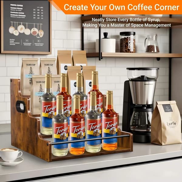 Display Rack, Rustik Design, Multi-Tier Opbevaring,Brun, 4-lags
