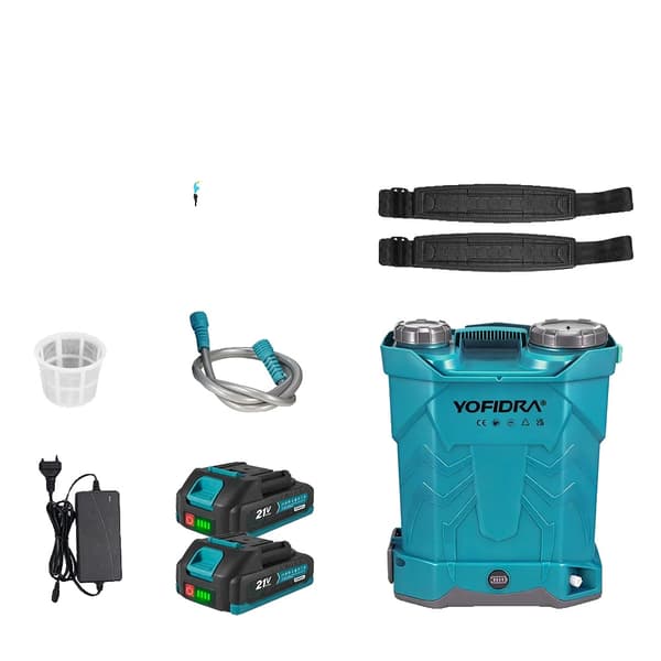 Elektrisk spruta, 20L kapacitet, ergonomisk ryggsäcksdesign, 2x1.5Ah batteriset